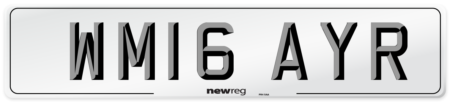 WM16 AYR Number Plate from New Reg